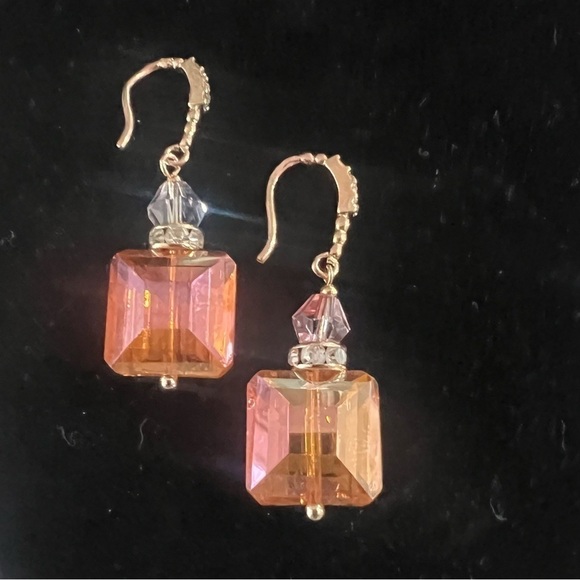 Topaz Colored beaded Drop Earrings - Pre-owned - Picture 10 of 12
